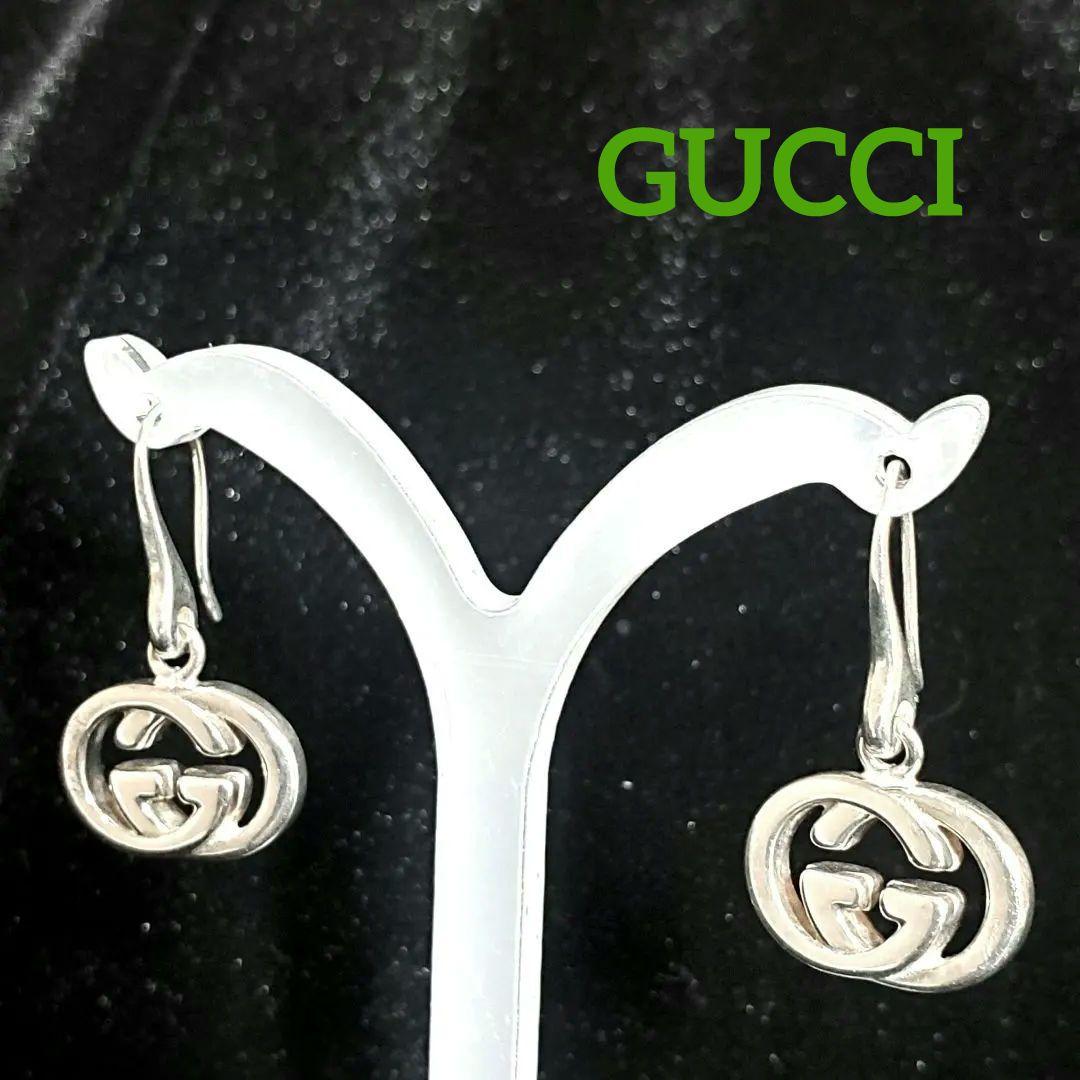 【美品☆洗浄済☆即日発送】GUCCI ピアスインターロッキングG フックa033 美品☆洗浄済☆即日発送】GUCCI ピアスインターロッキングG フックa033