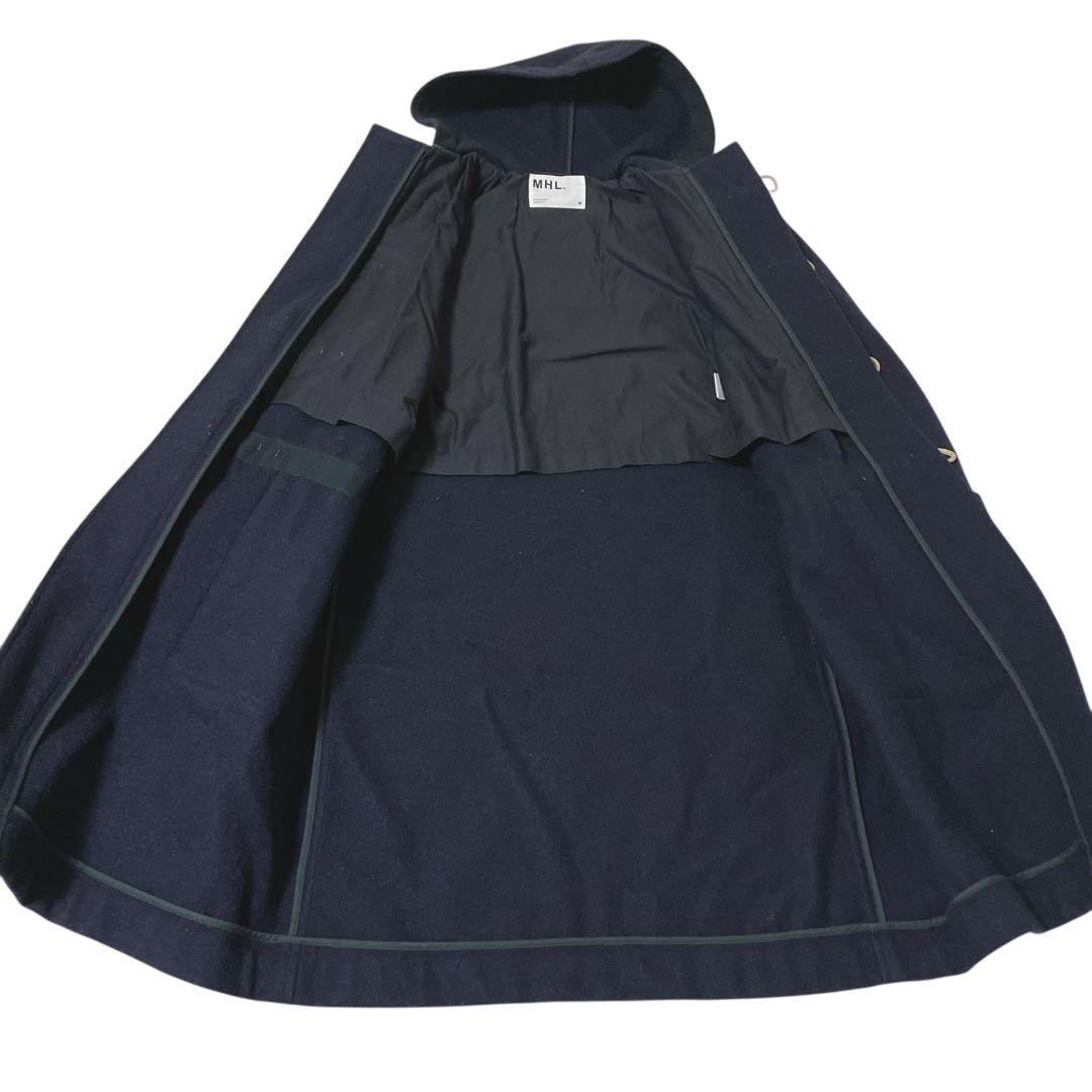 MHL. ロングダッフルコート ウール トグル M ネイビー 通勤 通学