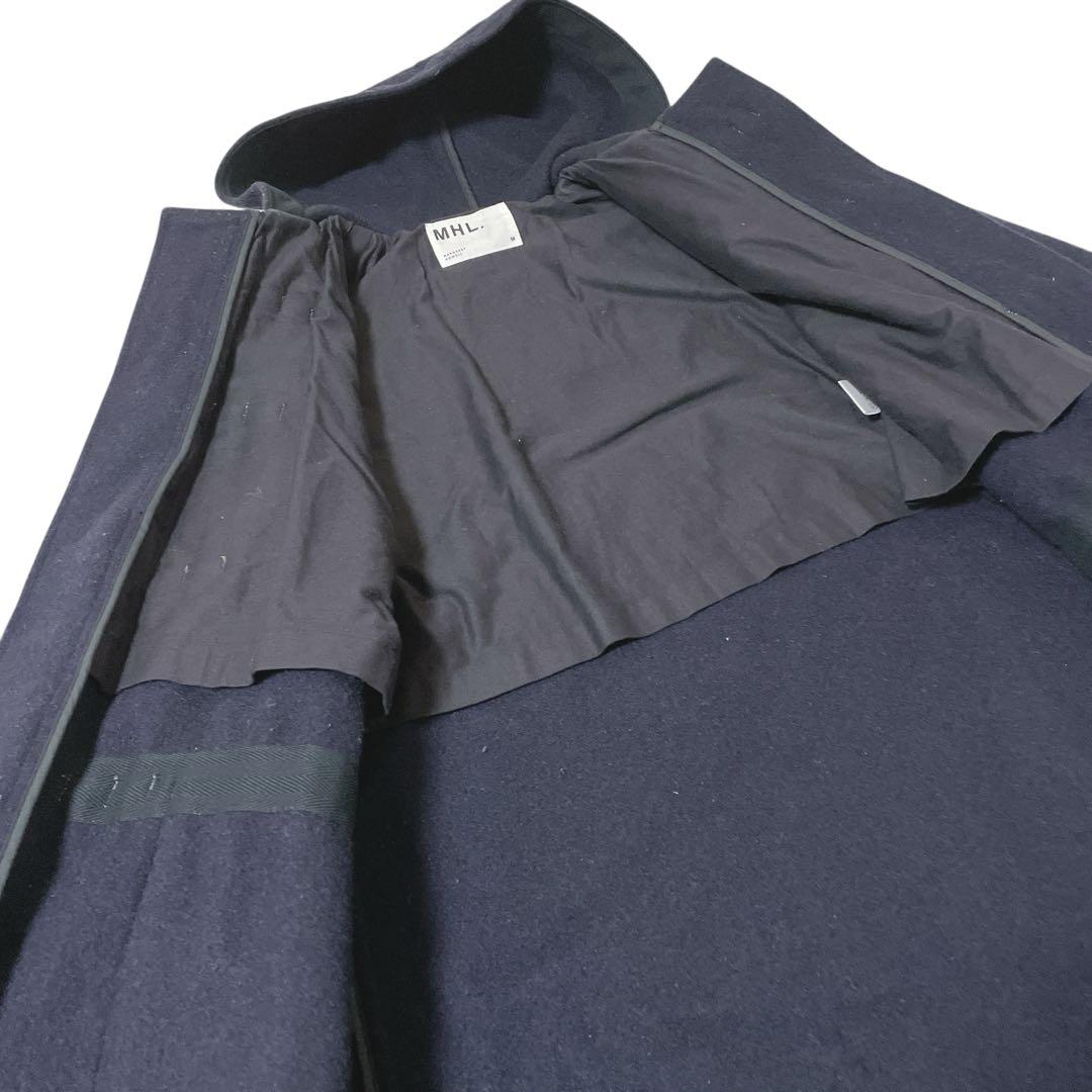 MHL. ロングダッフルコート ウール トグル M ネイビー 通勤 通学