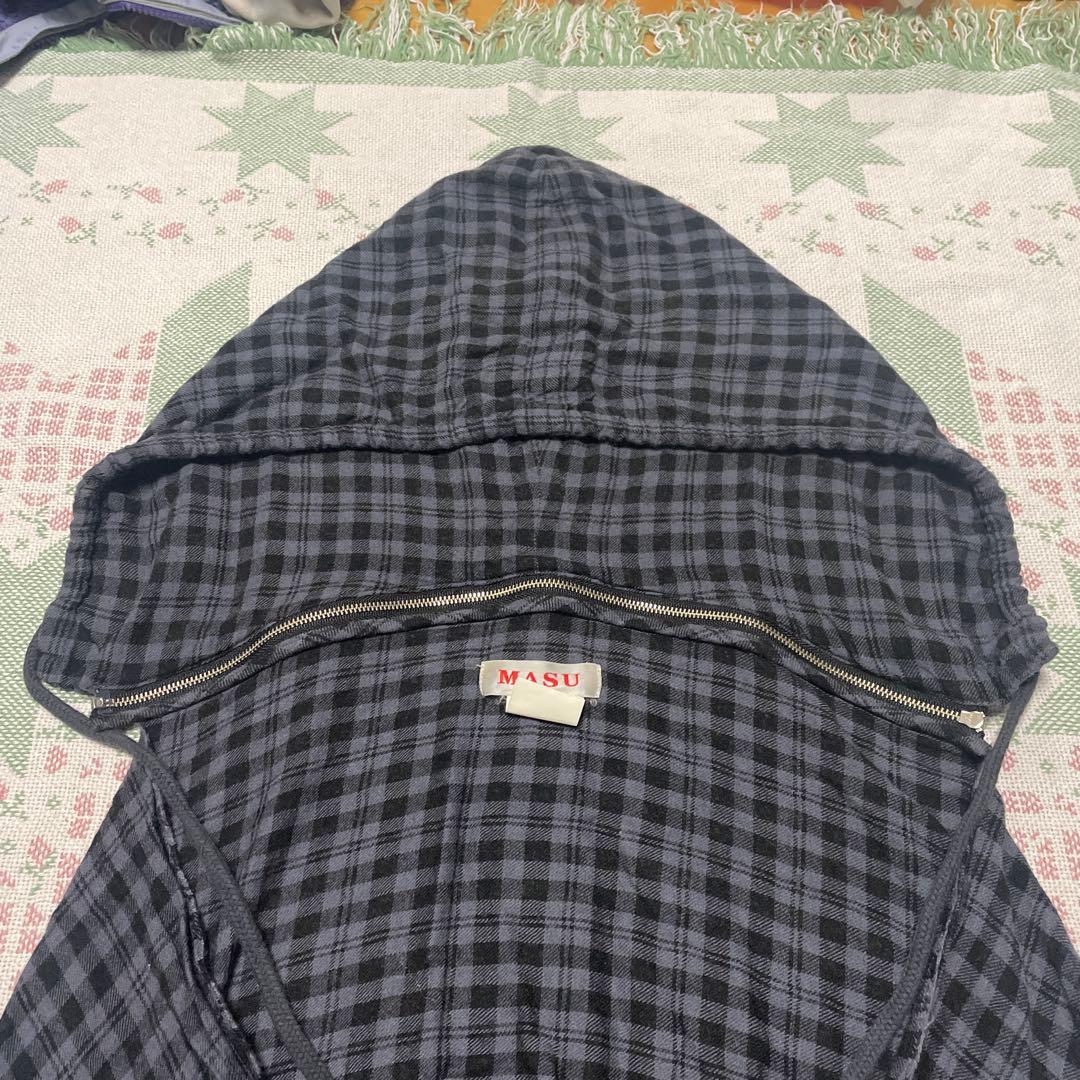 MASU 23SS PLAID HOOD SCARF(GRAY)