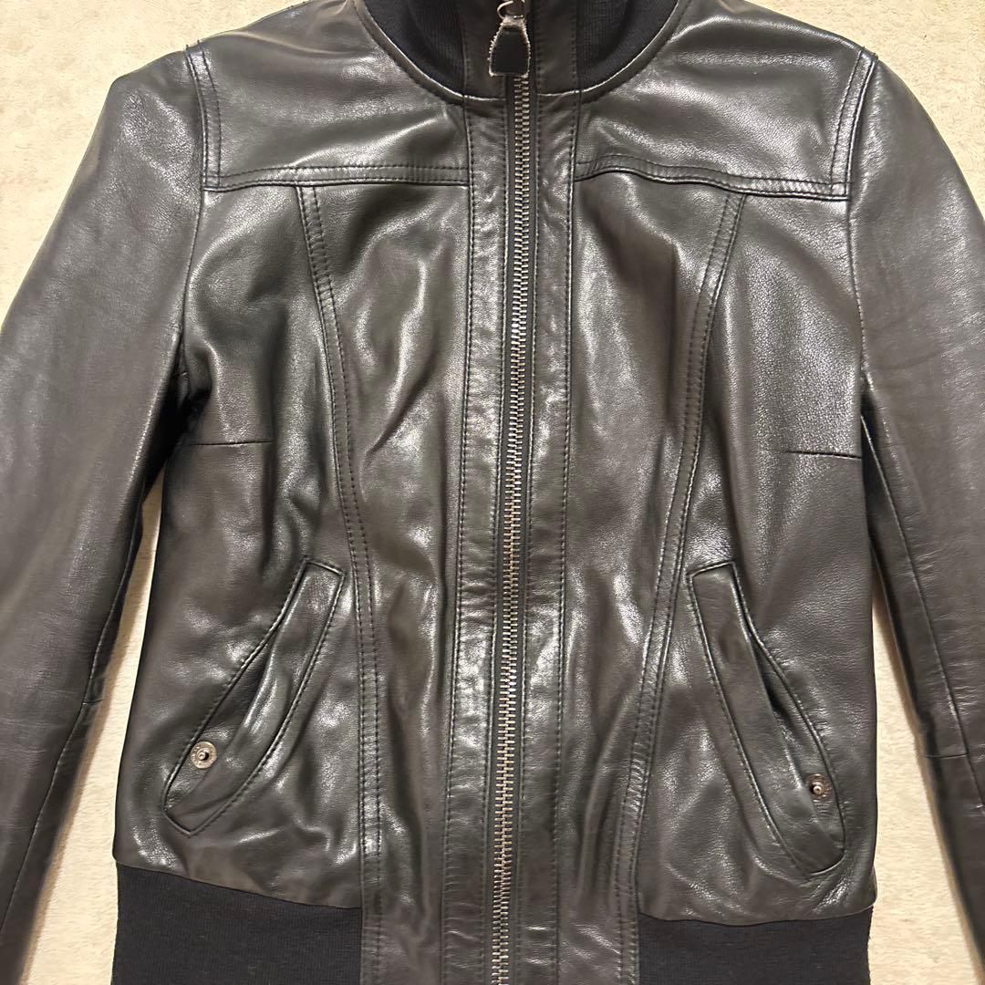 激レア⭐️dolce&gabbana ラムレザー シングルライダース レオパード