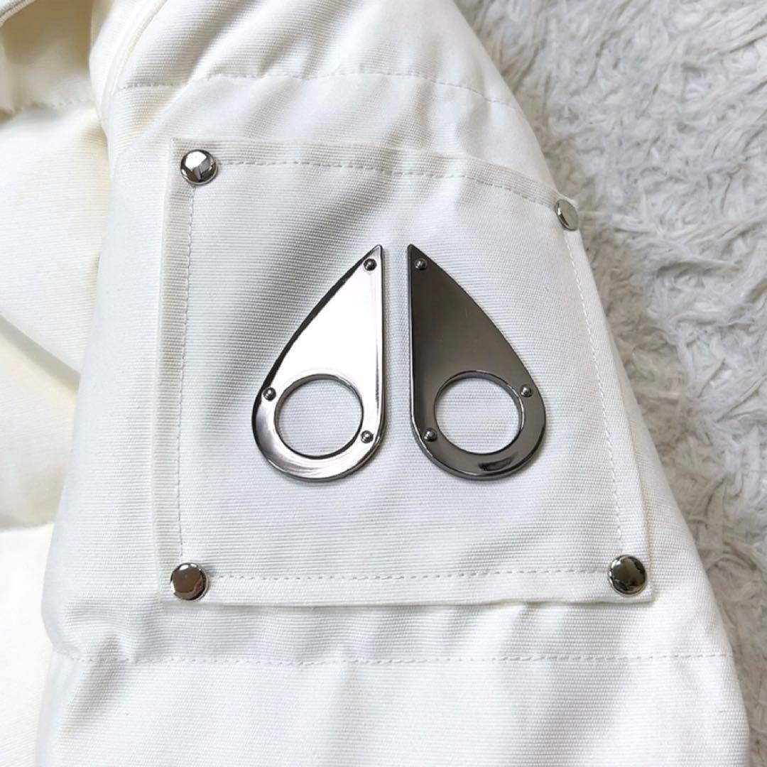 ムースナックルズ ダウンジャケット 2way リアルファー S ホワイト