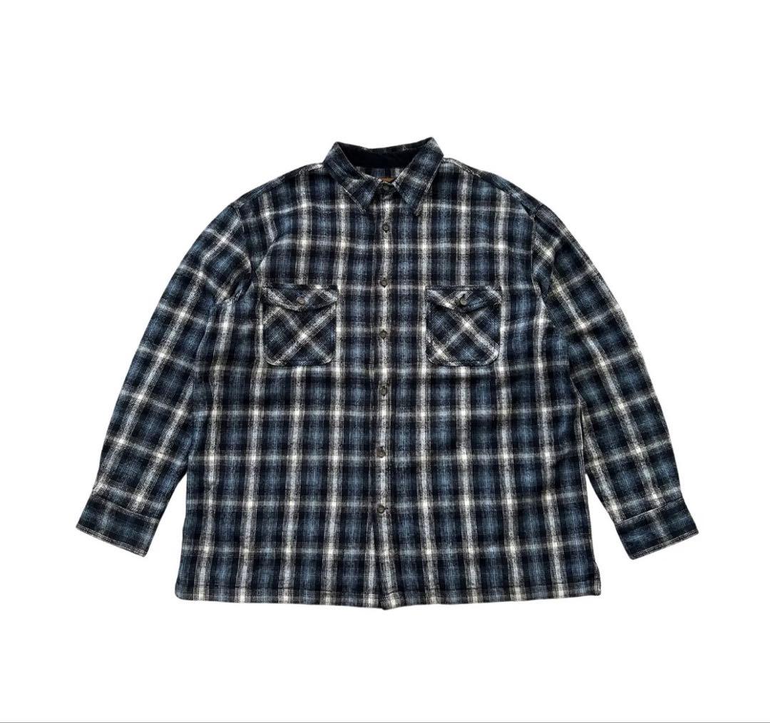 stjohnsbay セントジョンズベイ　ブラックオンブレシャツ 古着 00s St John's Bay ブラック オンブレ シャドー チェック ヘビー