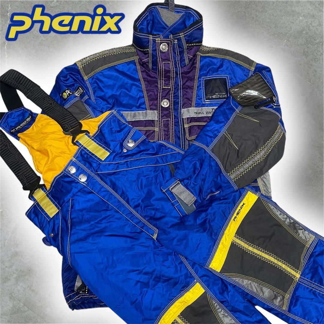 phenix スキーウェア セットアップ ブルー レトロ 平成 ビンテージ 90s PHENIX フェニックス 平成レトロ 希少 スキーウェア上下 L