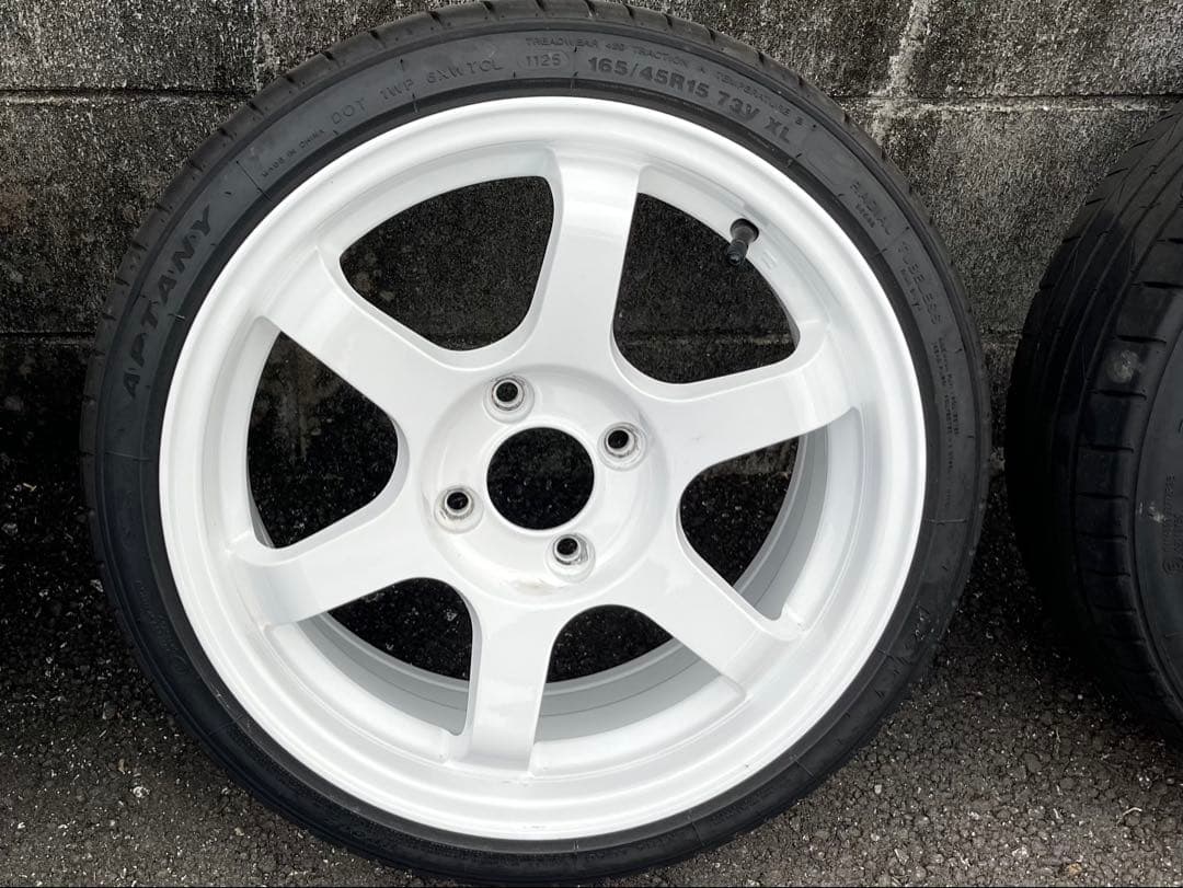 15インチ ホイール 6.5j オフセット38 PCD100 TE37風 バリ溝