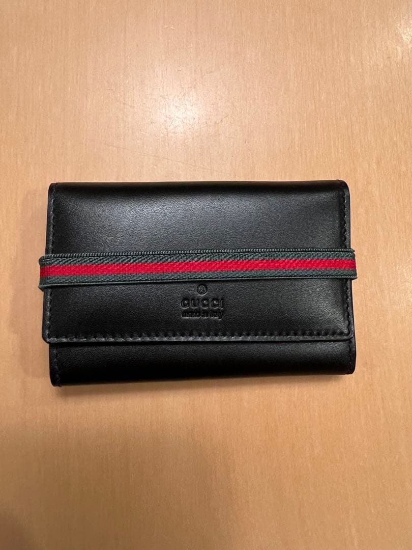 GUCCI シェリーライン 6連レザーキーケース 黒 - メルカリ
