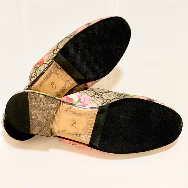 美品 グッチ GGブルームス プリンスタウン サンダル フラワープリン