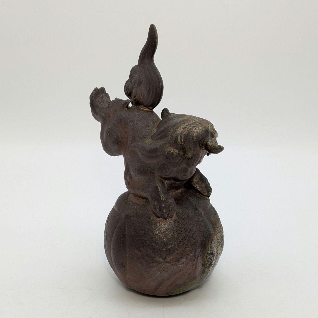 陶正園 備前焼 獅子置物 跳獅子 玉乗り獅子 縁起物 インテリア 魔除け