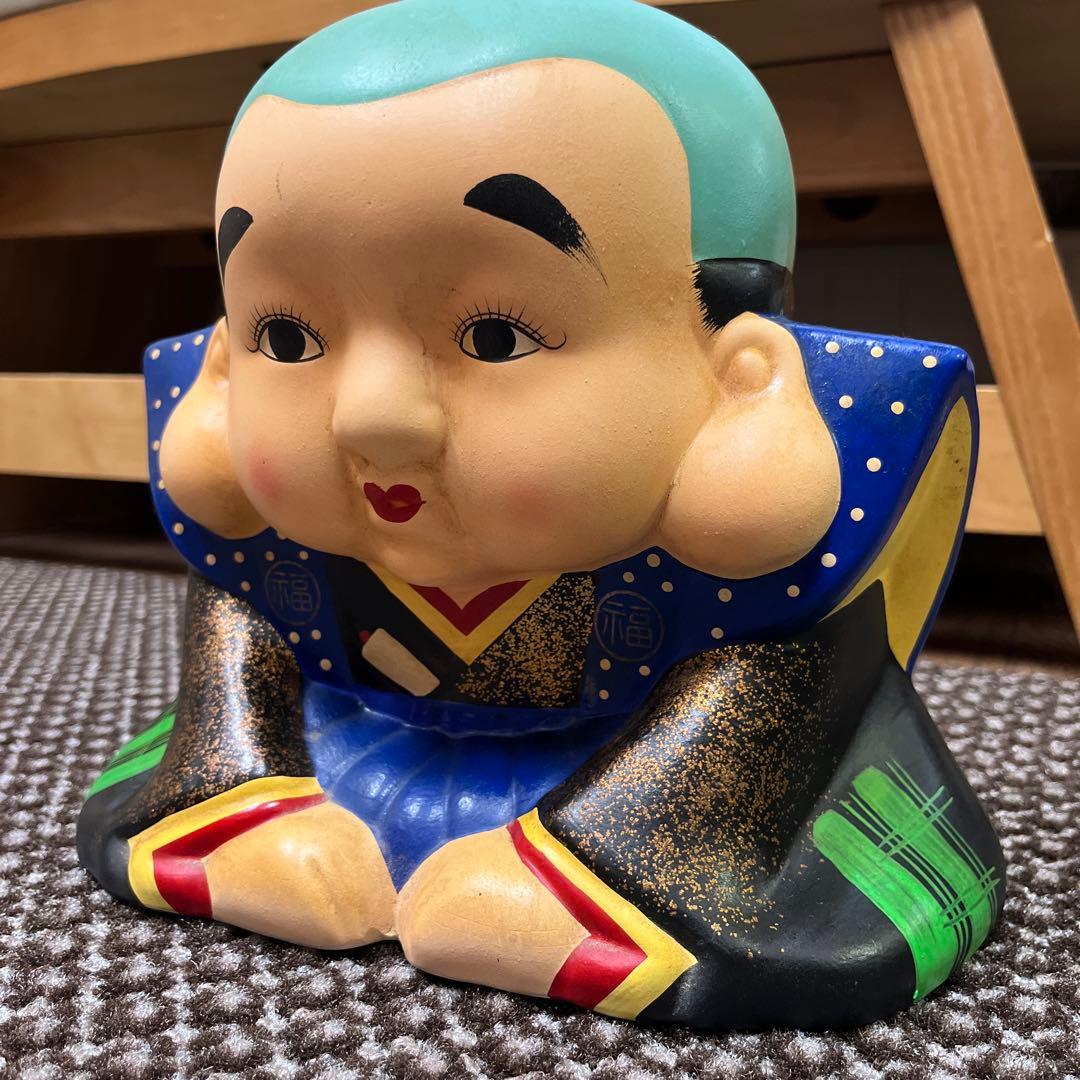 福助人形 福助さん 置物 骨董品 縁起物 昭和レトロ アンティーク