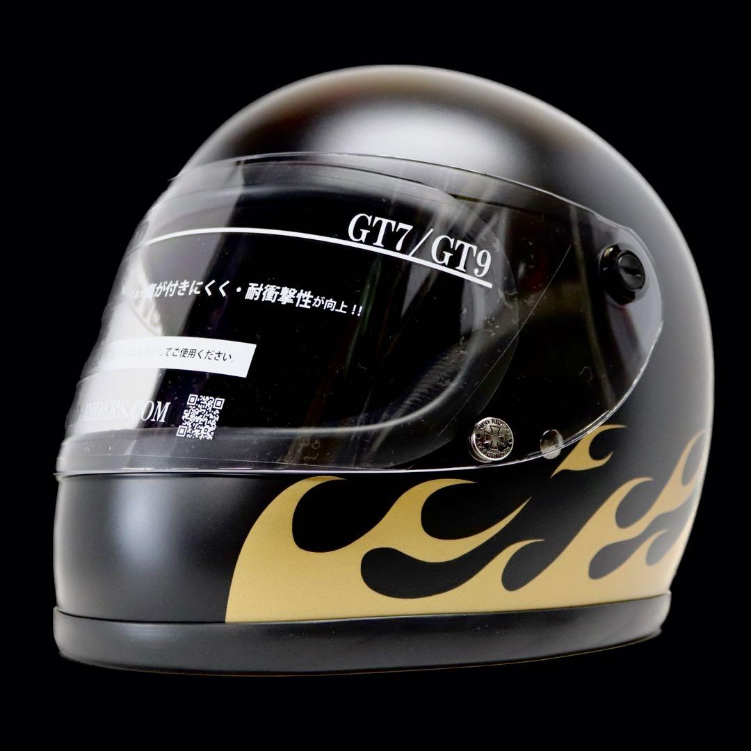 族ヘル フルフェイス ヘルメット 湘爆 ファイヤー 旧車 バイク 艶消し