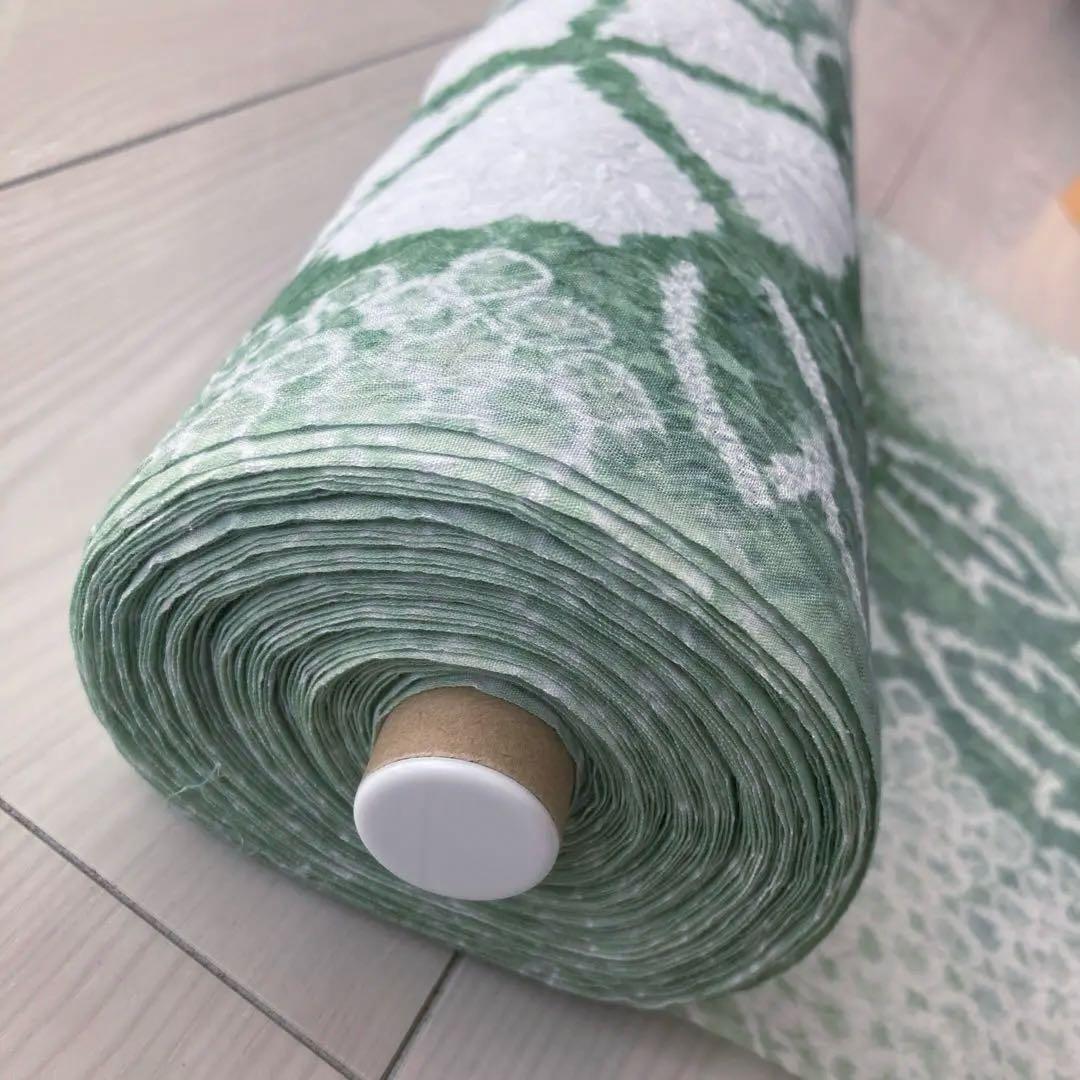 有松鳴海絞り　浴衣　反物　アサガオ　湯のし済み　No.3-260