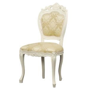 アンティーク調猫足ダイニングチェア 【肘なし】 木製 ホワイト 【完成