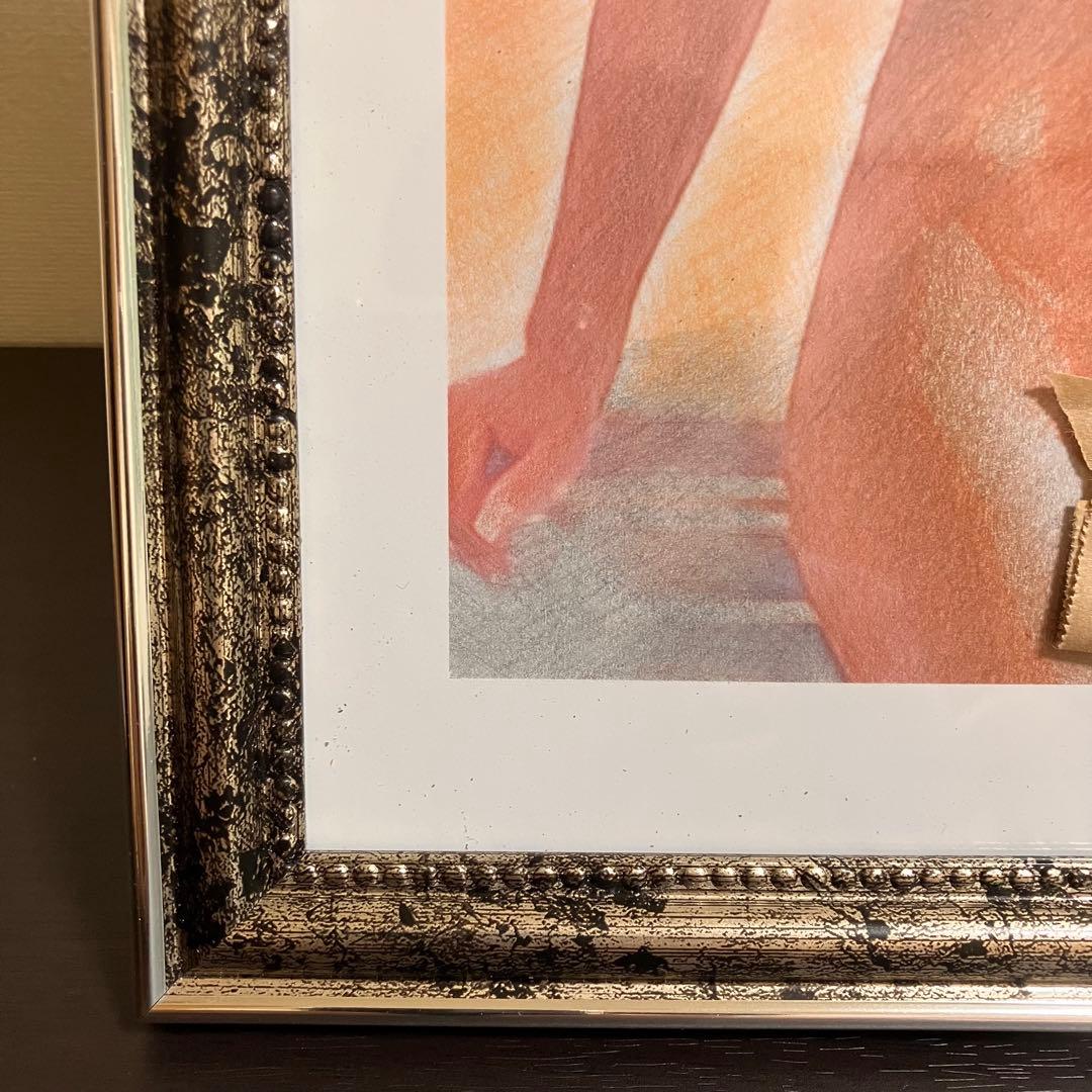 女優画27額装品　額縁寸法32.7cm×24.0cm　カラー着色　定款付