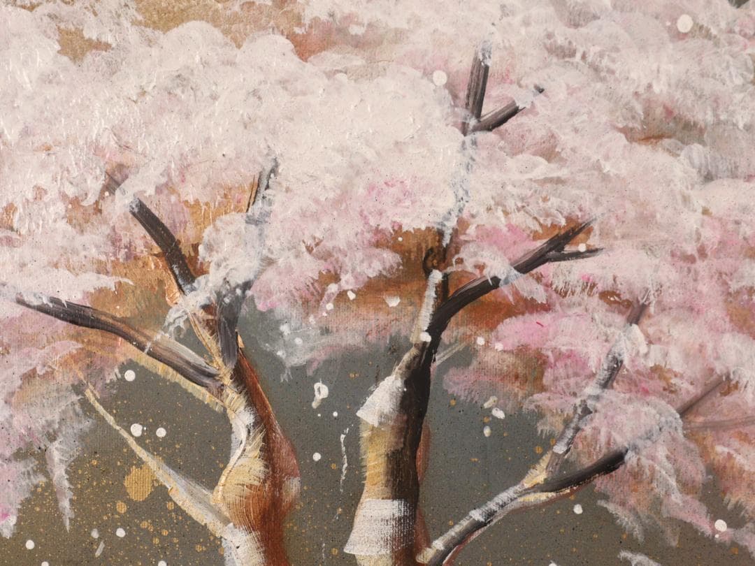 真作】 立川広己 「 夫婦桜 」 F4号 油彩 直筆サイン 一枚の繪 - メルカリ