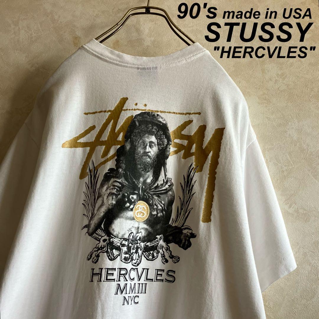 美品 90's USA製 オールドステューシー ヘラクレス 両面ロゴtシャツ STUSSY(ステューシー) 90's HERCVLES ヘラクレス バックプリント T