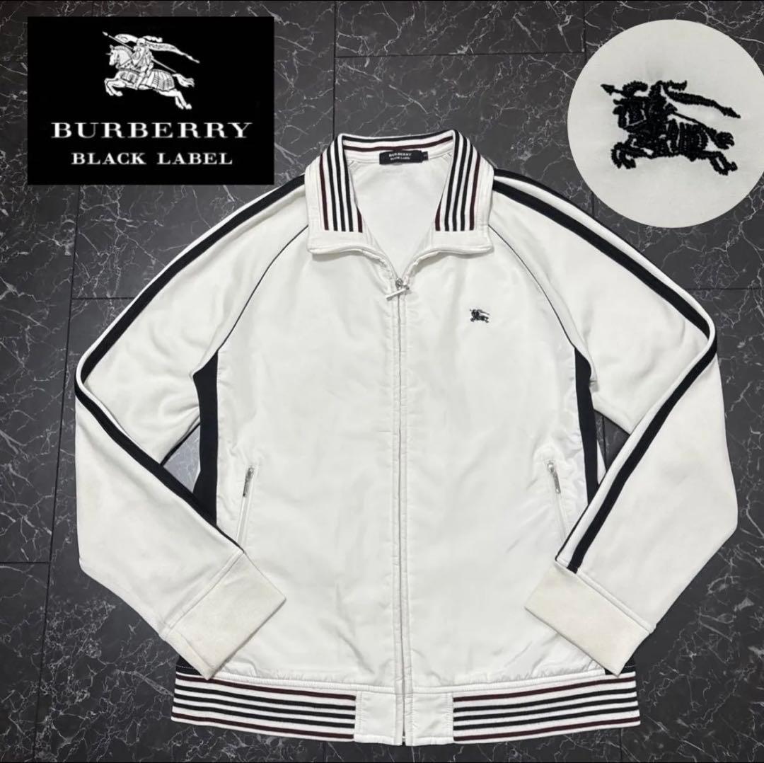 バーバリー ブラックレーベル トラックジャケット ホワイト 刺繍 M