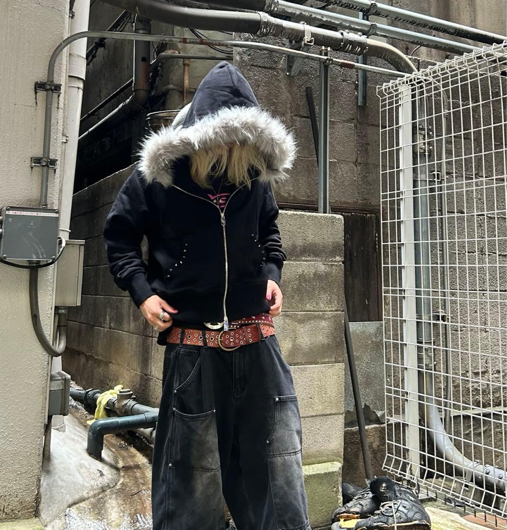 corruptkid fur zip hoodie opium y2k - メルカリ