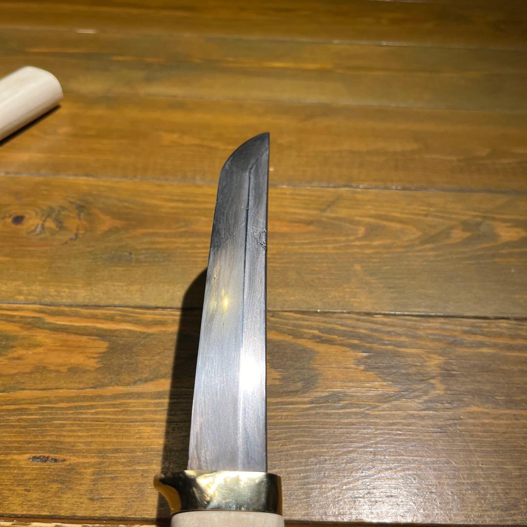 日本刀残欠クラフトナイフNo.19無銘切先 白鞘（ガタつき直し済み