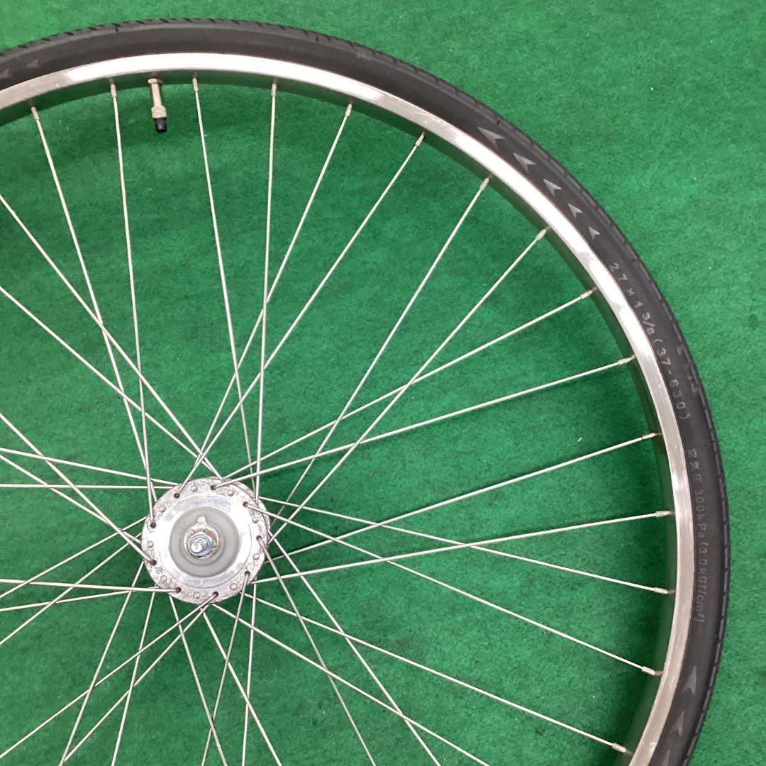 ステンレス　リム&スポーク　前輪 27x1-3/8 ハブダイナモ j2端子　27
