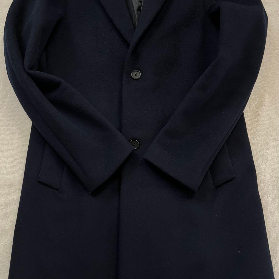 EDIFICE SUPER140s ビーバーチェスターコート ネイビー M - メルカリ