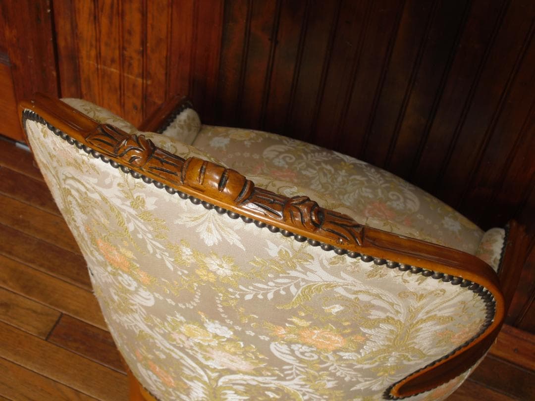 イタリア製☆ロココ様式☆スプーンバックチェア☆猫脚 鋲打ち 高級