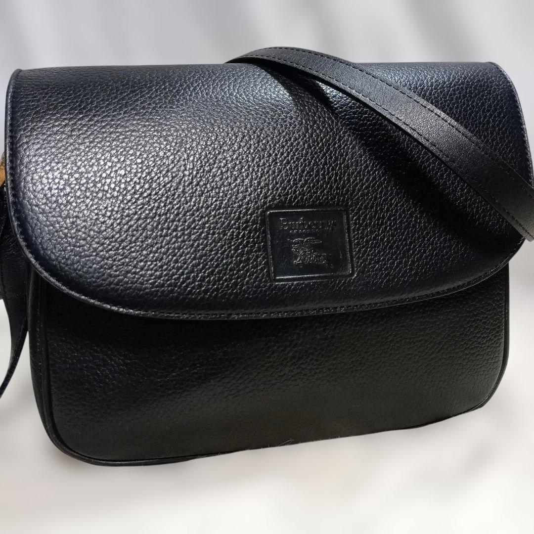 ★BURBERRY★バーバリー レザー ショルダーバッグ 黒 　ノバチェック BURBERRY（バーバリー） ノバチェック ショルダーバッグ ナイロン 黒