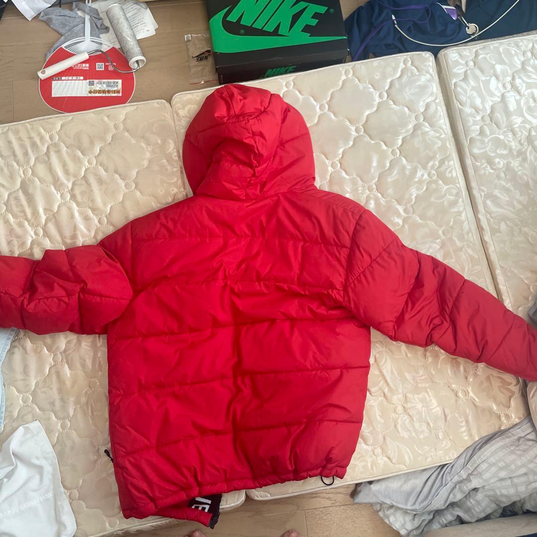 CONVERSE ALL STAR 赤 フード付きダウンジャケット L - メルカリ