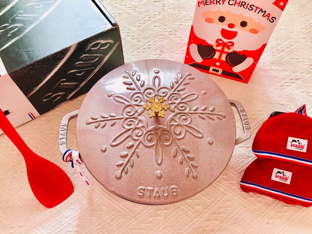 staub ストウブ 24cm スノーフレーク セット ストウブ ホリデーコレクション