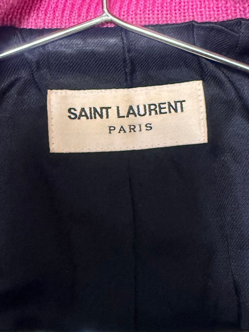 超希少 サンローランテディジャケット36 ピンク色