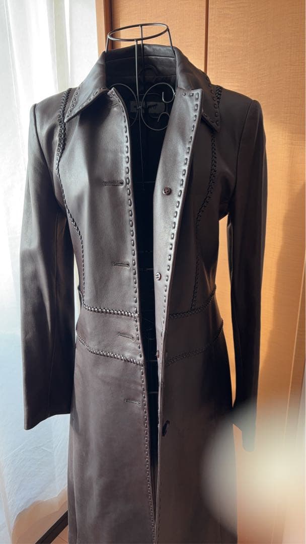 RUFFO レザーロングコート ブラウン