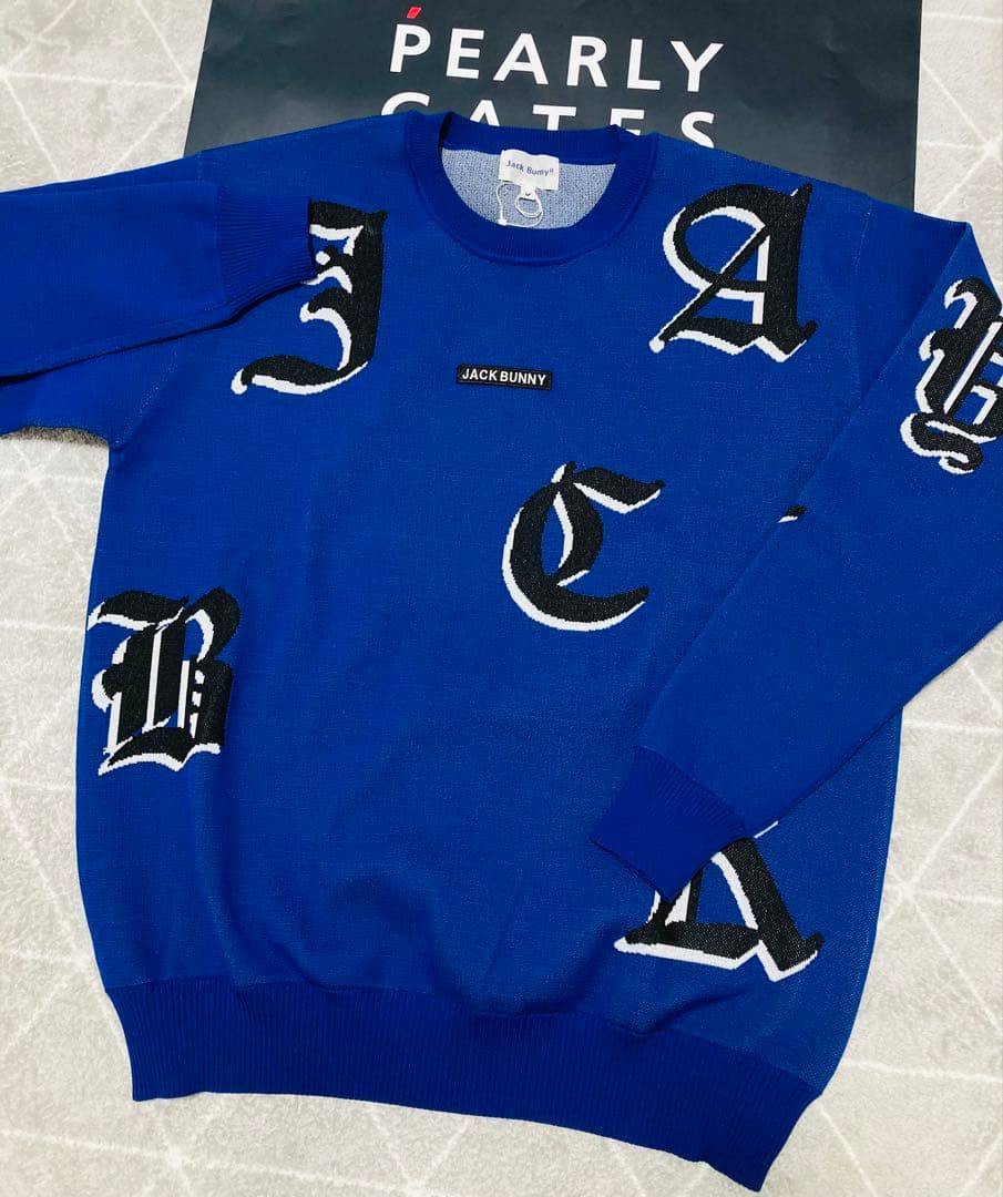 新品 パーリーゲイツ ジャックバニー ゴシックロゴWジャガードニット(5)L/青 楽天市場】【PREMIUM OUTLET 45%超OFF】Jack Bunny!! by PEARLY GATES