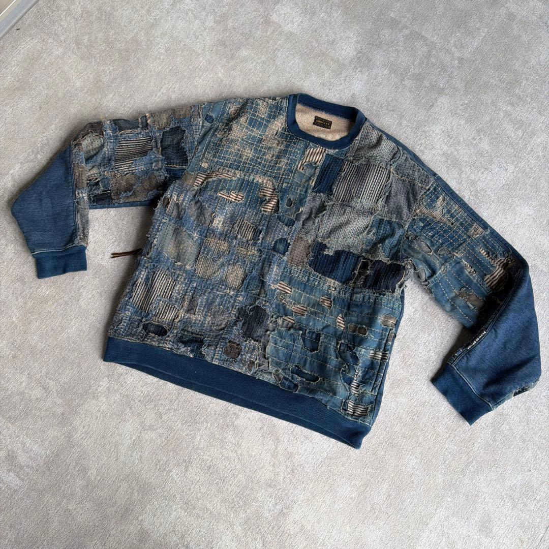KAPITAL （キャピタル）BORO×IDG裏毛 2TONE BIGスウェット