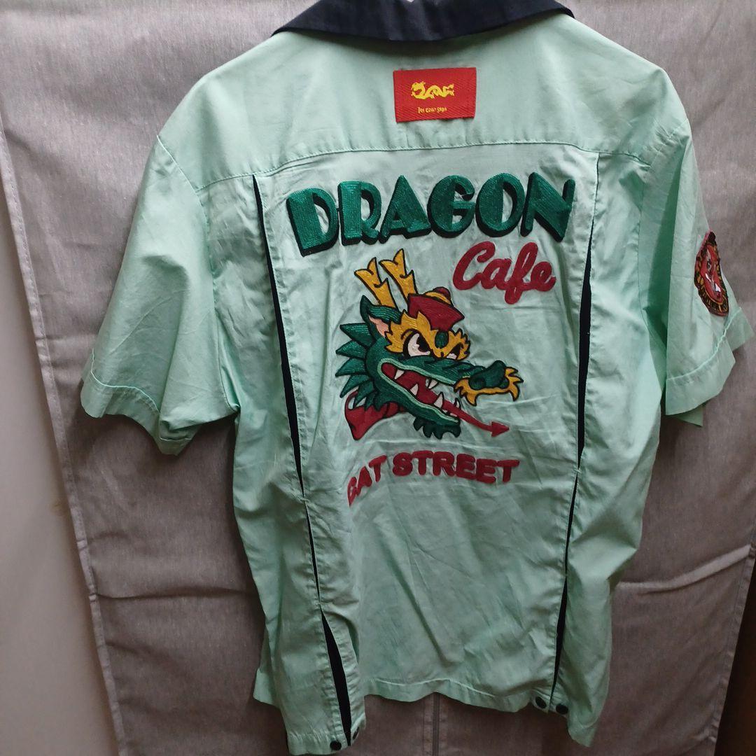 CREAM SODA ドラゴンカフェ 半袖シャツ Mサイズ！クリームソーダ 原宿ピンクドラゴン 古着半袖Tシャツ 黒