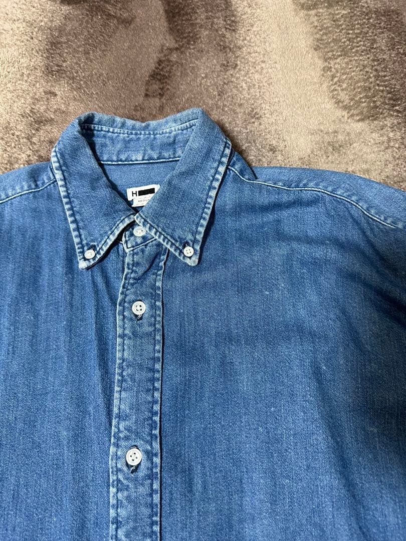 H＞ BITING DENIM BIG BD SHIRT デニムシャツ M - メルカリ