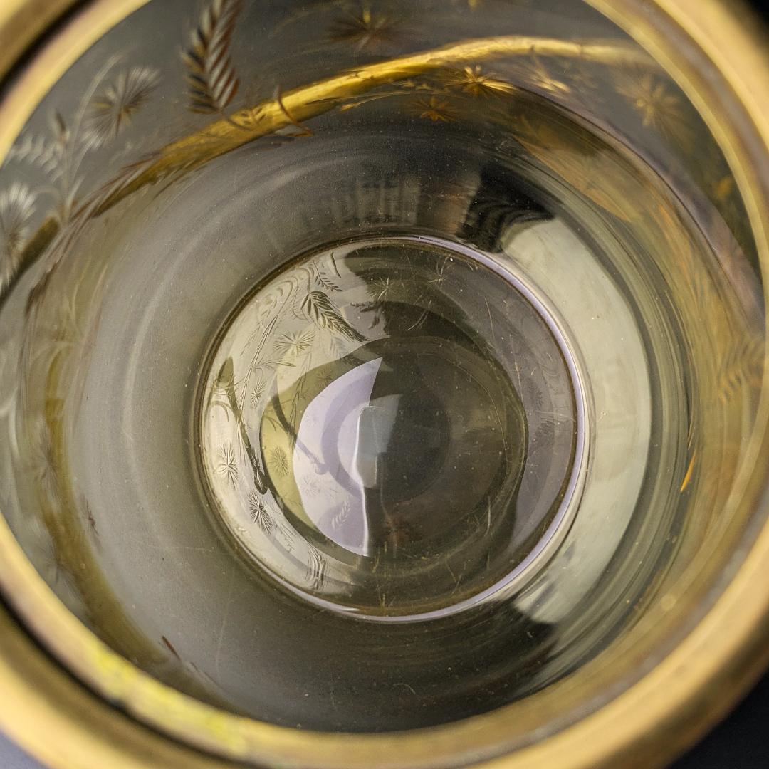 試される審美眼☆オールド サン・ルイ 1930年頃 珍しいアンバーガラス