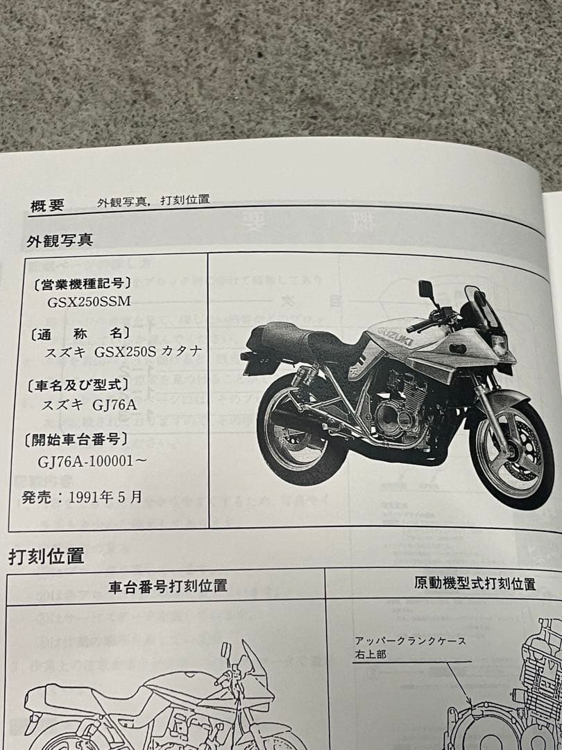SUZUKI GSX250S サービスマニュアル 1991年 SUZUKI GSX250S サービス