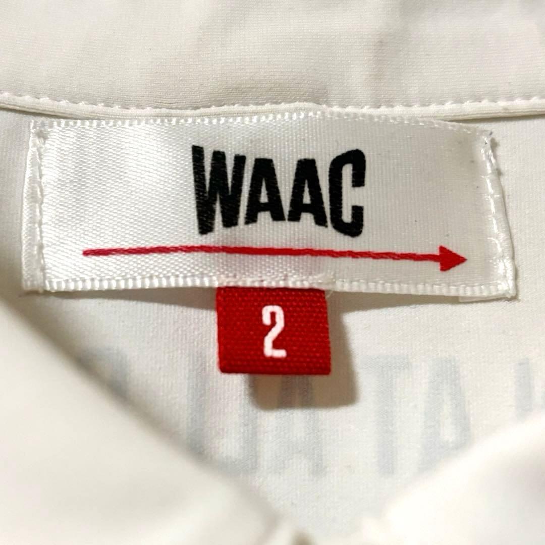 美品】WAAC ワック 長袖 ポロシャツ ホワイト ゴルフ ロゴワッペン 2