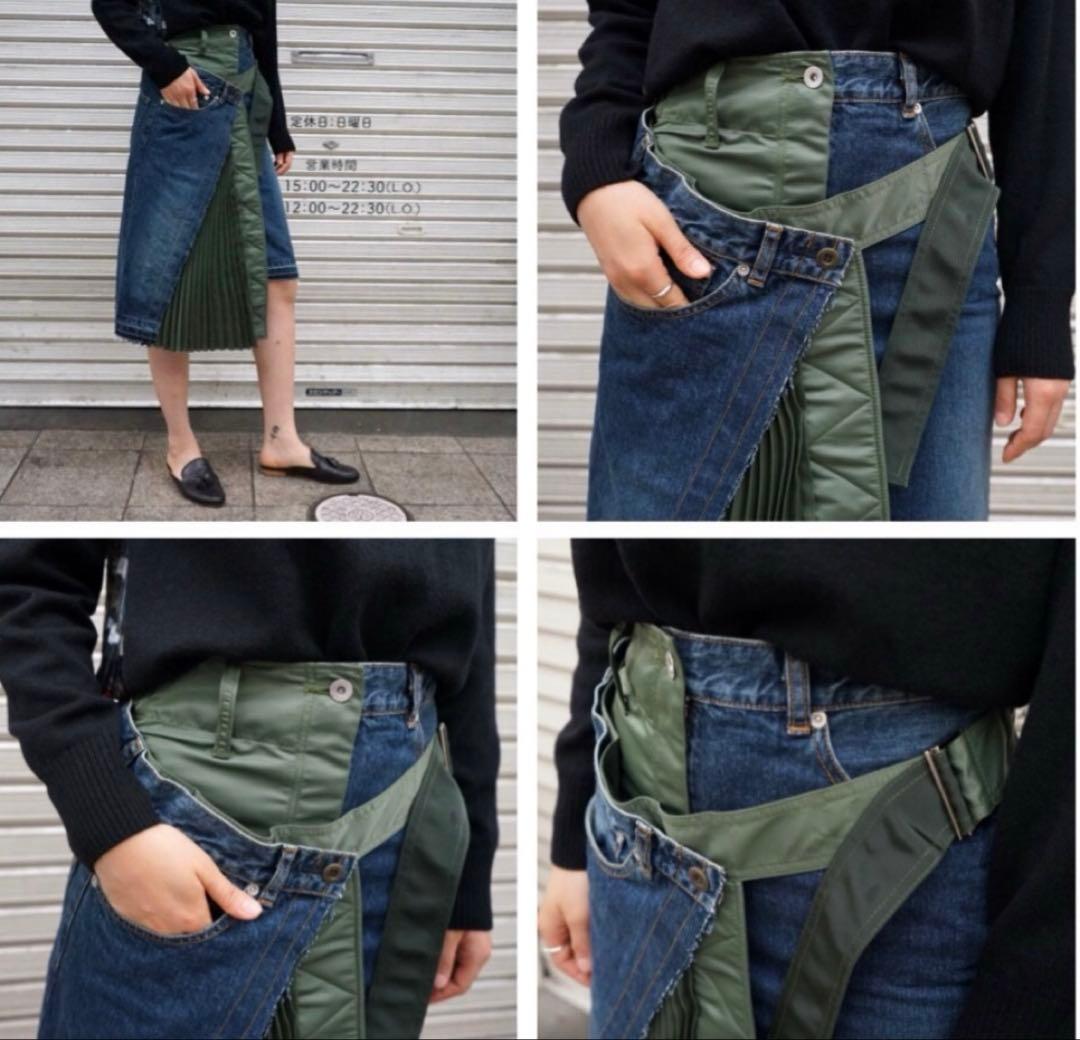 定価79920円】sacai デニムドッキングスカート - メルカリ