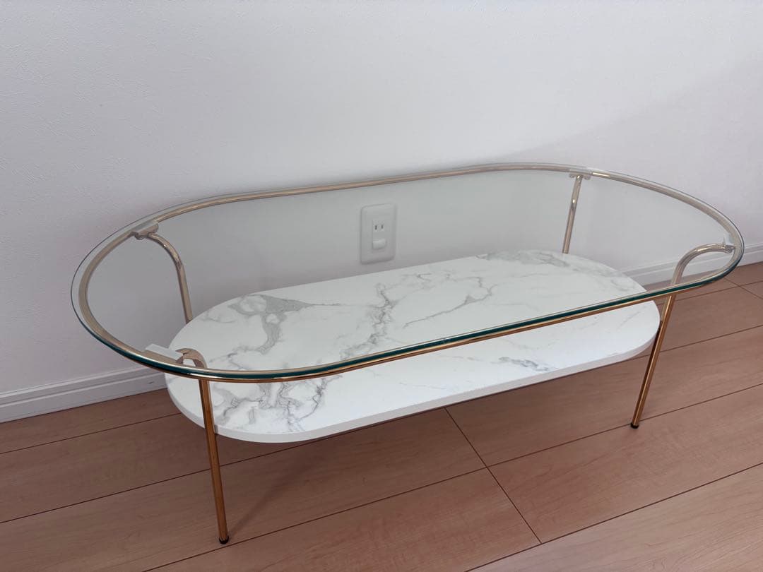 【引き取り限定】フランフランFrancfranc レガート コーヒーテーブル L レガート コーヒーテーブル L ゴールド×マーブル （W950