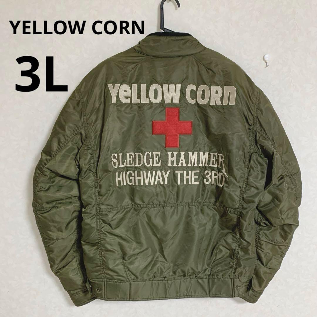 本日限り★YELLOW CORN ウィンタージャケット ライダースオリーブ　3L YB5300 WINTER JACKET 【KHAKI】 - YELLOW CORN Official web shop