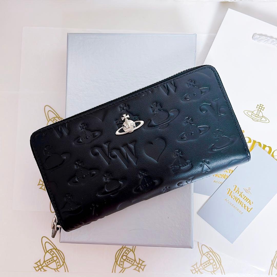 ショッパー付】Vivienne Westwood 長財布 ブラック マット - メルカリ