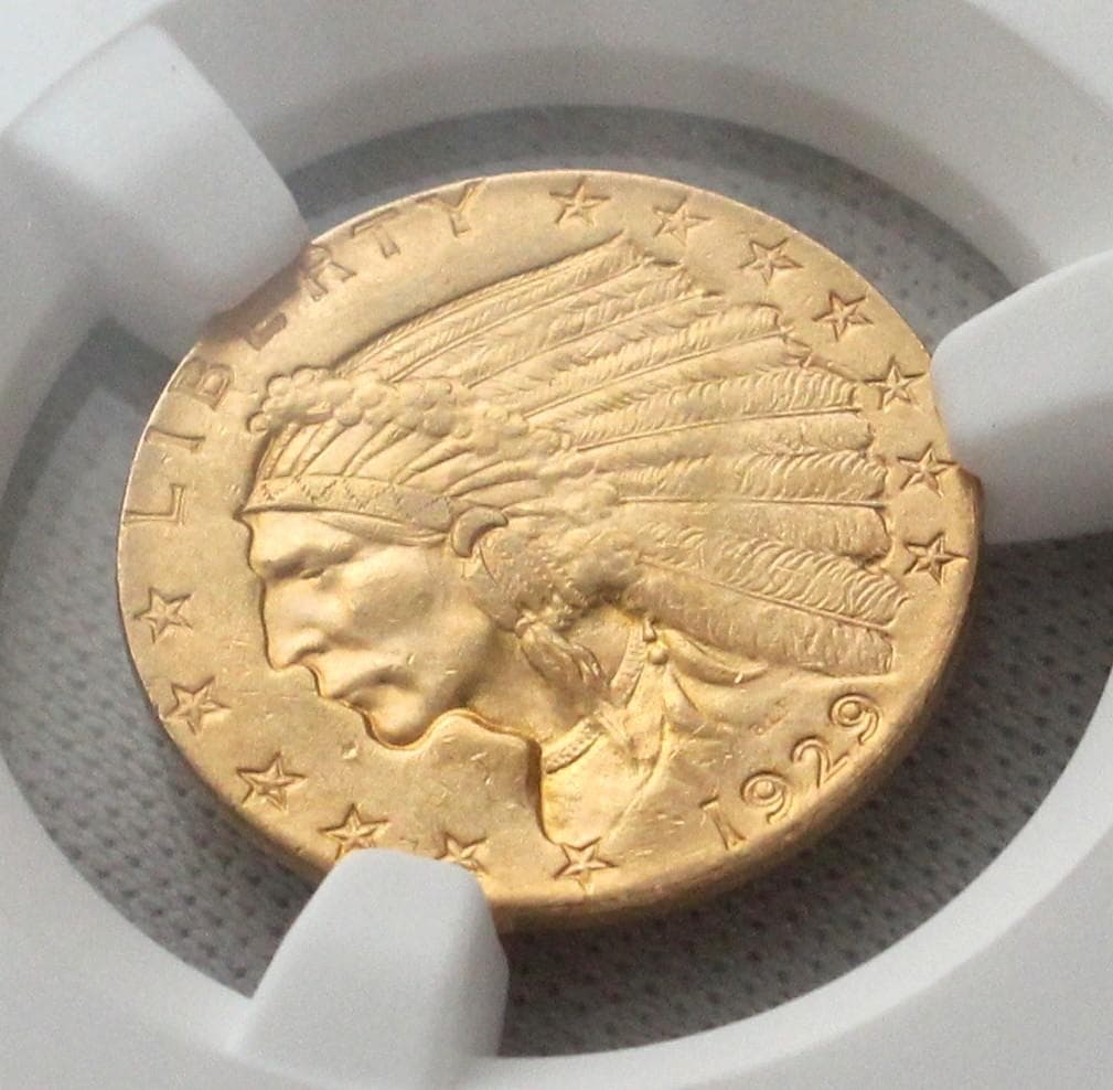ハイジさん専用1929年 米国 インディアンヘッド＄2.5金貨 NGC MS61 1929 $2.5 MS | Coin Explorer | NGC