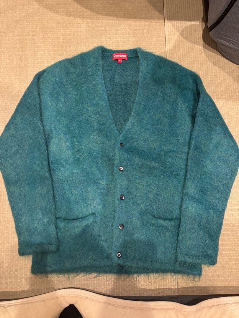 supreme 15fw heather cardigan teal M - メルカリ