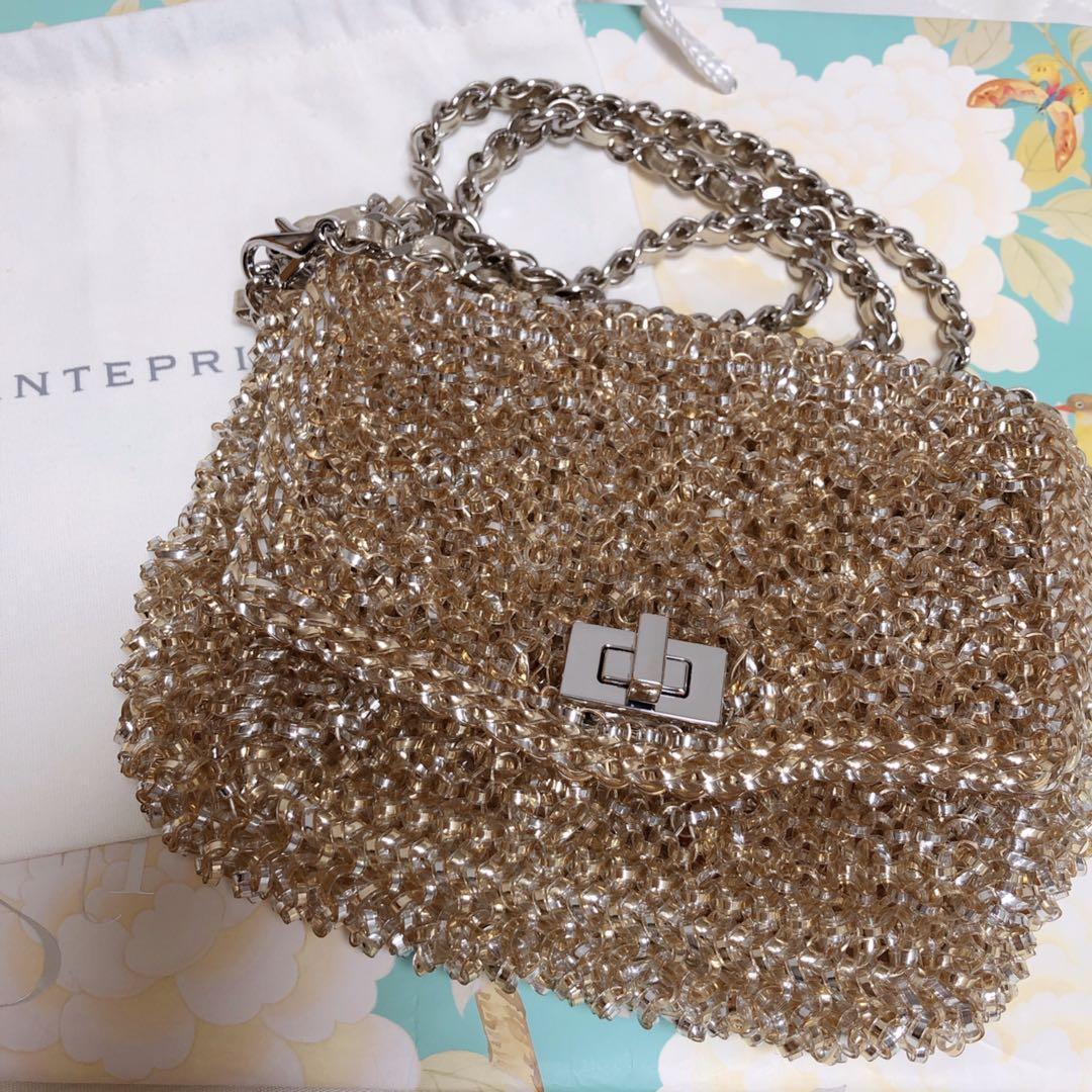 美品】アンテプリマ ワイヤーバッグ ルッケット シルバーゴールド