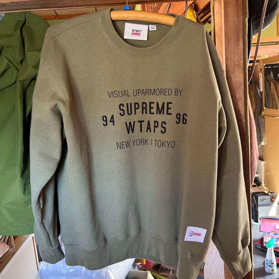 【美品】Supreme WTAPS スウェット Lサイズ オリーブ Supreme / WTAPS Crewneck 