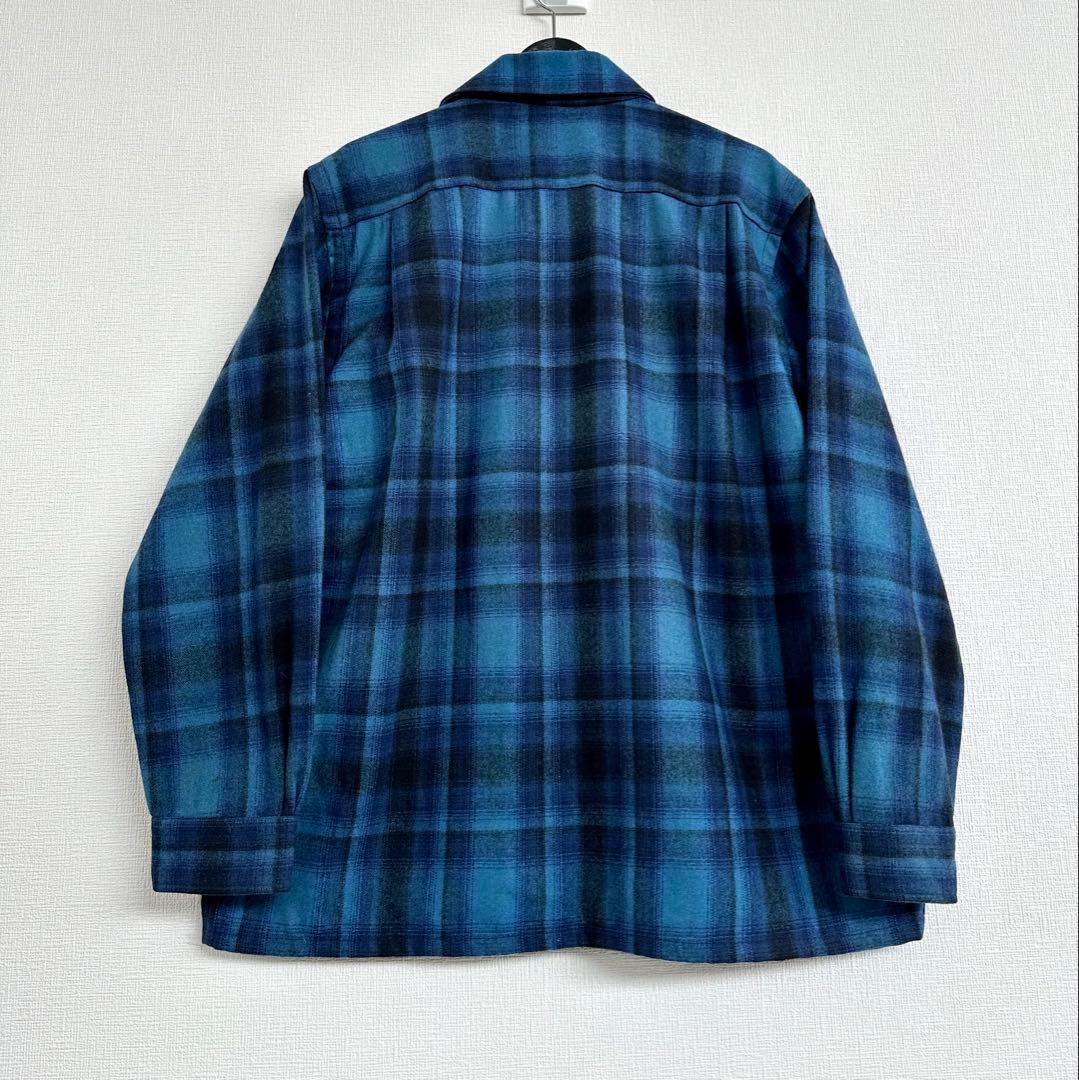 超超スペシャル 60s cascade オンブレ ウール シャツ L ブルー 青
