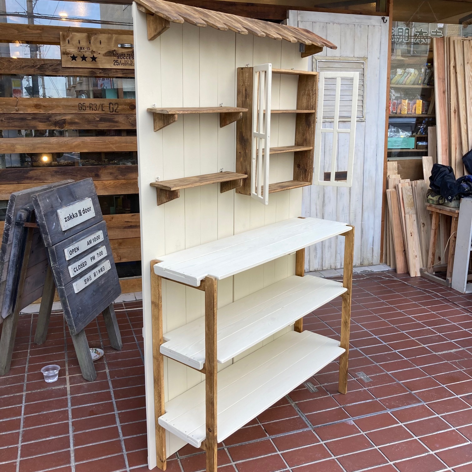 折りたたみディスプレイ棚・イベント什器 左右分割タイプ（受注生産