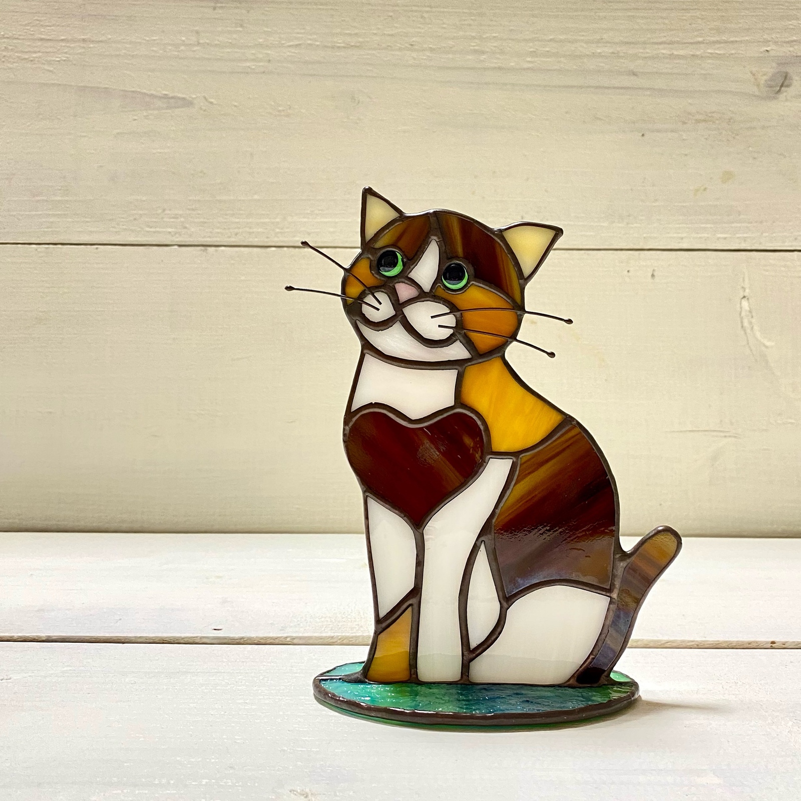 ✨ステンドグラス 縞三毛猫のオブジェ✨ - rei's gallery | minne