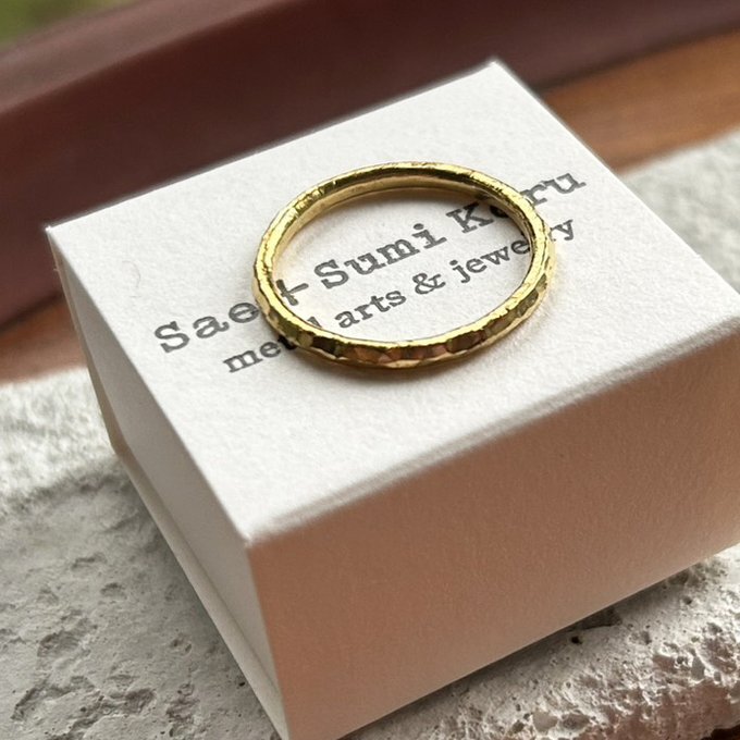 K24 Pure Gold Ring◇純金の指輪/リング3（1mm幅） - Sae+Sumi Koru