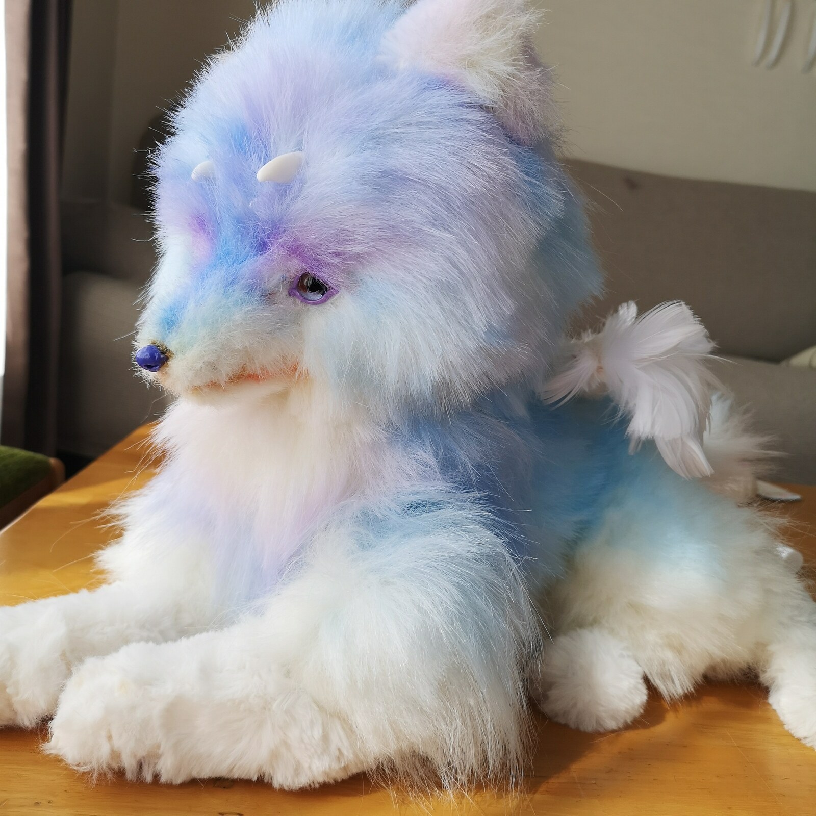 紫青の幻獣 幼獣 アートドール ぬいぐるみ - けものーの の製作室